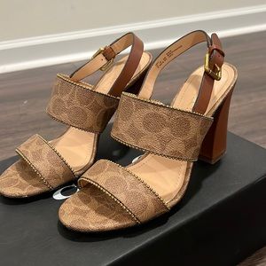 Monogram Coach heels (chunky heel)